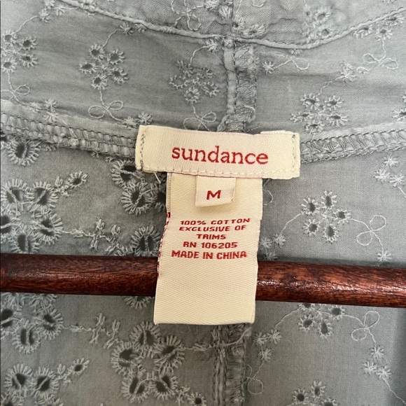 Sundance Moonlight Artsy Gray Eyelet Jacket Womens Medium Cardigan Sweater Boho - Picture 3 of 4